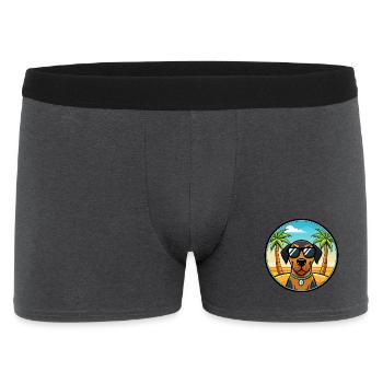Schwarz Und Tan Coonhound Hunderasse Cartoon Strand - Männer Boxer Shorts - Anthrazit - Vorne