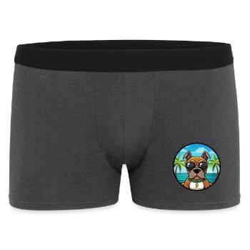 Boxer Chien Race Dessin Animé Lunettes De Soleil Plage - Boxer Homme - charbon - Devant