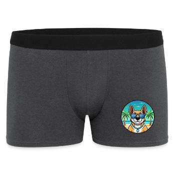Australian Cattle Dog Rasse Cartoon Sonnenbrille Strand - Männer Boxer Shorts - Anthrazit - Vorne