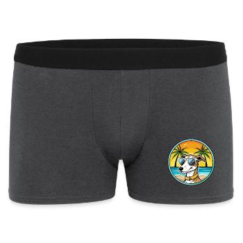 Whippet Hund Rasse Cartoon Sonnenbrille Strand - Männer Boxer Shorts - Anthrazit - Vorne