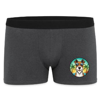 Draht Foxterrier Hunderasse Cartoon Sonnenbrille Strand - Männer Boxer Shorts - Anthrazit - Vorne