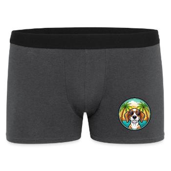 Treeing Walker Coonhound Race Chien Dessin Animé Plage - Boxer Homme - charbon - Devant