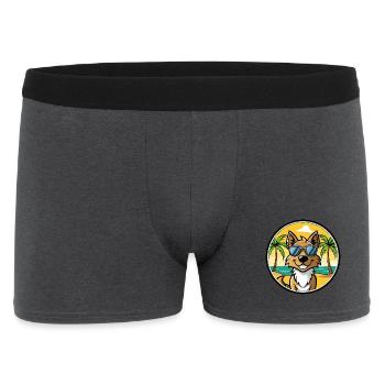 Tiroler Bracke Hunderasse Cartoon Sonnenbrille Strand - Männer Boxer Shorts - Anthrazit - Vorne