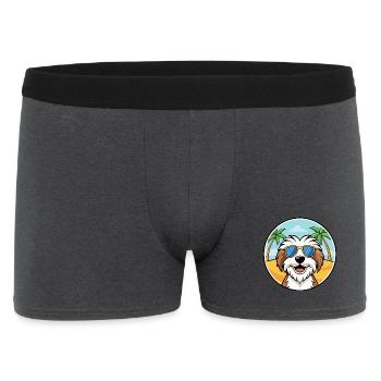 Tibet Terrier Hund Rasse Cartoon Sonnenbrille Strand - Männer Boxer Shorts - Anthrazit - Vorne
