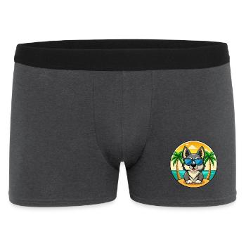 Schwedische Vallhund Hunderasse Cartoon Sonnenbrille Strand - Männer Boxer Shorts - Anthrazit - Vorne