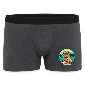 Shar Pei Hunderasse Cartoon Sonnenbrille Strand - Männer Boxer Shorts - Anthrazit - Vorne