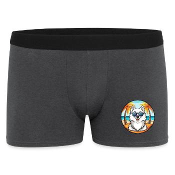 Samojede Hunderasse Cartoon Sonnenbrille Strand - Männer Boxer Shorts - Anthrazit - Vorne