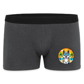 Russo Europäische Laika Hunderasse Cartoon Sonnenbrille - Männer Boxer Shorts - Anthrazit - Vorne