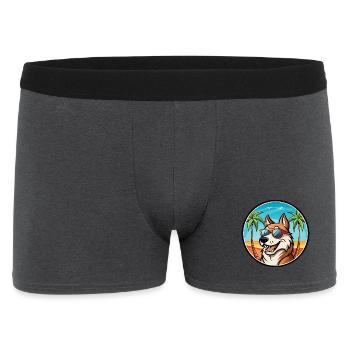 Russischer Jagdhund Rasse Cartoon Sonnenbrille Strand - Männer Boxer Shorts - Anthrazit - Vorne