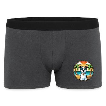 Parson Russell Terrier Hunderasse Cartoon Beach - Männer Boxer Shorts - Anthrazit - Vorne