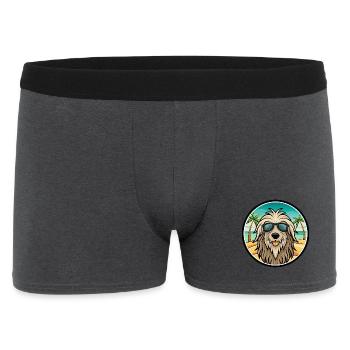 Bergamasco Chien Race Dessin Animé Lunettes De Soleil Plage - Boxer Homme - charbon - Devant