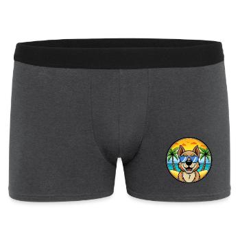 Berger De Beauce Hunderasse Cartoon Sonnenbrille Strand - Männer Boxer Shorts - Anthrazit - Vorne
