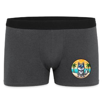 Norwegische Elchhunderasse Cartoon Sonnenbrille - Männer Boxer Shorts - Anthrazit - Vorne