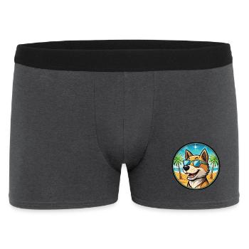 Lucas Terrier Hunderasse Cartoon Sonnenbrille Strand - Männer Boxer Shorts - Anthrazit - Vorne