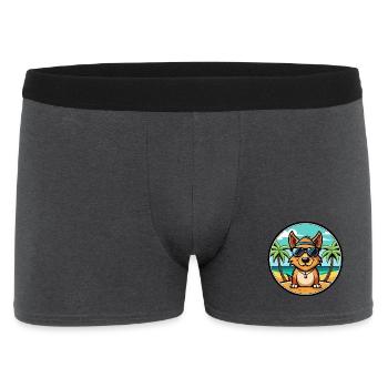Kromfohrlander Hunderasse Cartoon Sonnenbrille Strand - Männer Boxer Shorts - Anthrazit - Vorne