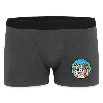 Koolie Hunderasse Cartoon Sonnenbrille Strand - Männer Boxer Shorts - Anthrazit - Vorne