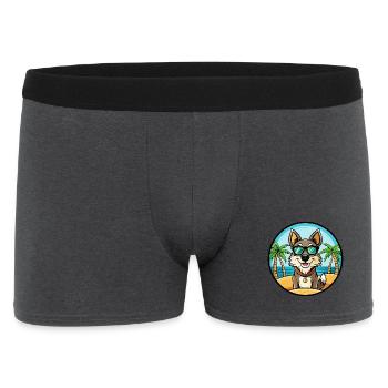 Georgischer Schäferhund Hunderasse Cartoon Sonnenbrille Strand - Männer Boxer Shorts - Anthrazit - Vorne