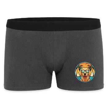 Flach beschichtete Retriever Hunderasse Cartoon Sonnenbrille - Männer Boxer Shorts - Anthrazit - Vorne