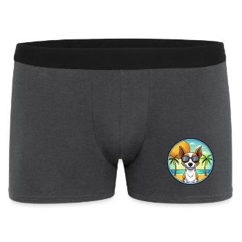Decker Rat Terrier Hunderasse Cartoon Sonnenbrille - Männer Boxer Shorts - Anthrazit - Vorne