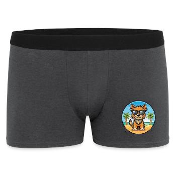 Belgische Griffon Hunderasse Cartoon Sonnenbrille Strand - Männer Boxer Shorts - Anthrazit - Vorne