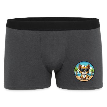 Continental Spielzeug Spaniel Hunderasse Cartoon Strand - Männer Boxer Shorts - Anthrazit - Vorne