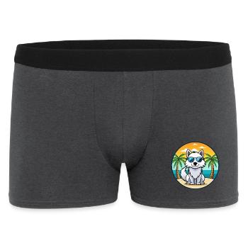 American Eskimo Dog Breed Cartoon Sunglasses Beach - Men's Boxer Shorts - charcoal grey - Front
