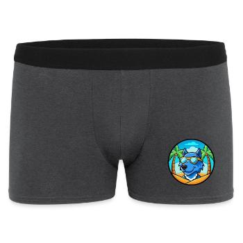 Blaue Spitzenhunderasse Cartoon Sonnenbrille Strand - Männer Boxer Shorts - Anthrazit - Vorne