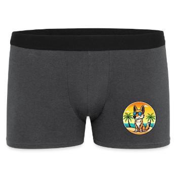 Australischer Kelpie Hund Rasse Cartoon Sonnenbrille Strand - Männer Boxer Shorts - Anthrazit - Vorne