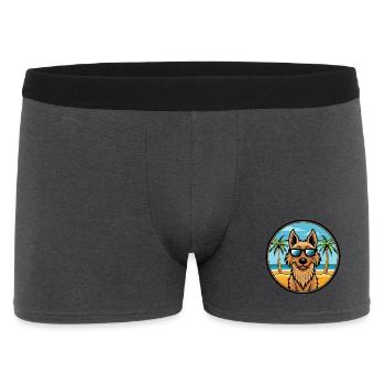 Afghanischer Kuchi Hund Rasse Cartoon Sonnenbrille Strand - Männer Boxer Shorts - Anthrazit - Vorne