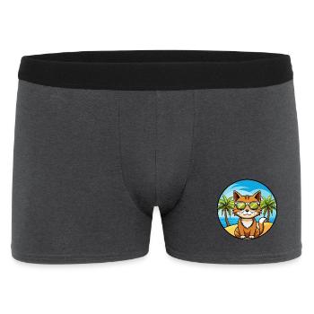 Havanna Braun Katze Rasse Cartoon Sonnenbrille Strand - Männer Boxer Shorts - Anthrazit - Vorne