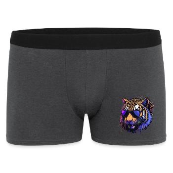 Retro cool tiger head - Men's Boxer Shorts - charcoal grey - Front