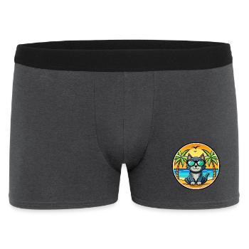 Bombay Cat Breed Dessin animé Lunettes de soleil Plage - Boxer Homme - charbon - Devant