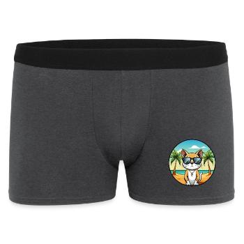 Siamesische Kurzhaarkatze Rasse Cartoon Sonnenbrille Strand - Männer Boxer Shorts - Anthrazit - Vorne