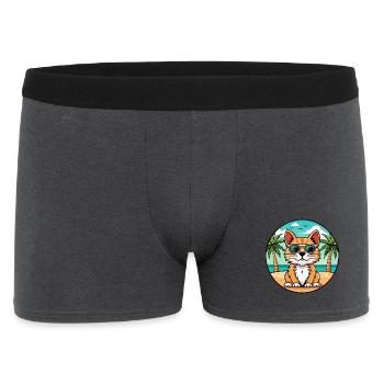 Deutsche Langhaarkatze Rasse Cartoon Sonnenbrille Strand - Männer Boxer Shorts - Anthrazit - Vorne