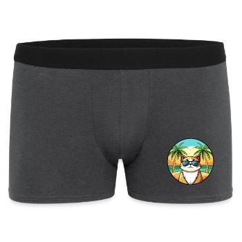 Exotische Kurzhaarkatze Rasse Cartoon Sonnenbrille Strand - Männer Boxer Shorts - Anthrazit - Vorne