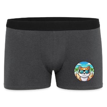 Verdünnte Kattunkatzenrasse Cartoon Sonnenbrille Strand - Männer Boxer Shorts - Anthrazit - Vorne