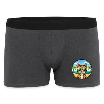 Bengal Cat Breed Cartoon Sunglasses Beach - Men's Boxer Shorts - charcoal grey - Front