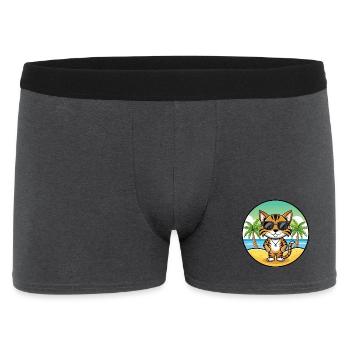 Toyger Katze Rasse Cartoon Sonnenbrille Strand - Männer Boxer Shorts - Anthrazit - Vorne