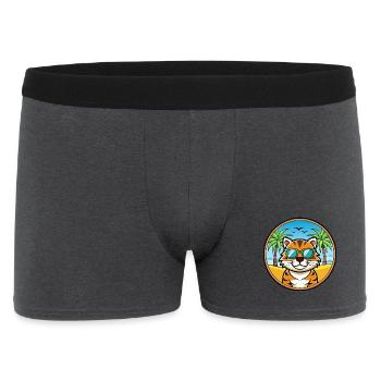 Tiger Katze Rasse Cartoon Sonnenbrille Strand - Männer Boxer Shorts - Anthrazit - Vorne