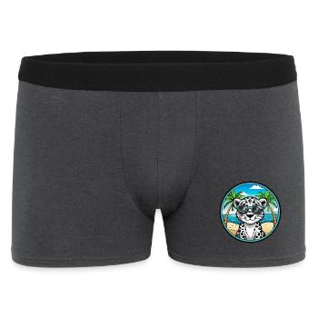 Schneeleopard Baby Katze Rasse Cartoon Sonnenbrille Strand - Männer Boxer Shorts - Anthrazit - Vorne
