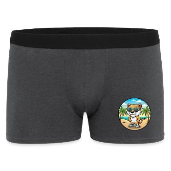 Baby Katze Rasse Cartoon Sonnenbrille Strand - Männer Boxer Shorts - Anthrazit - Vorne