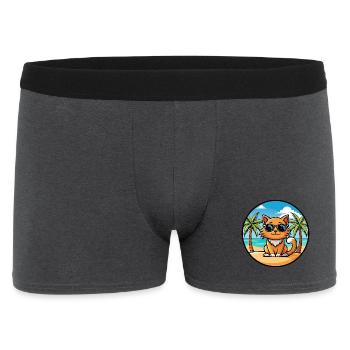 Ingwer Langhaar Katze Rasse Cartoon Sonnenbrille Strand - Männer Boxer Shorts - Anthrazit - Vorne