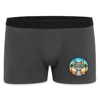 Arabische ägyptische Mau-Katzenrasse Cartoon-Sonnenbrille - Männer Boxer Shorts - Anthrazit - Vorne