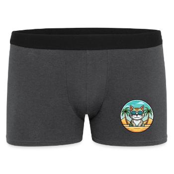 Amerikanische Drahthaarkatze Rasse Karikatur Sonnenbrille Strand - Männer Boxer Shorts - Anthrazit - Vorne