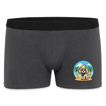 Pudel Hund Lustige Cartoon Sommer Strand Sonnenbrille - Männer Boxer Shorts - Anthrazit - Vorne