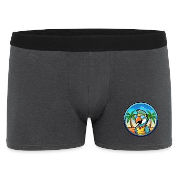 Papagei Lustige Cartoon Sommer Strand Sonnenbrille Cool - Männer Boxer Shorts - Anthrazit - Vorne