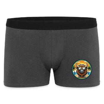 Bison Lustige Cartoon Sommer Strand Sonnenbrille Cool - Männer Boxer Shorts - Anthrazit - Vorne