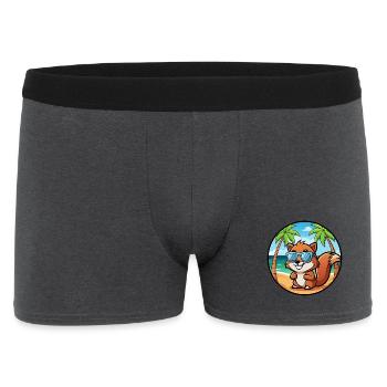 Écureuil Drôle Dessin Animé Plage Été Lunettes de soleil - Boxer Homme - charbon - Devant