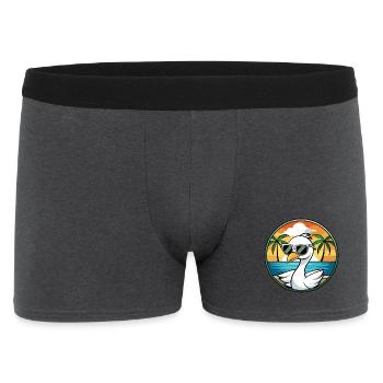 Cygne Drôle Dessin Animé Plage D’été Lunettes De Soleil Autocollant - Boxer Homme - charbon - Devant