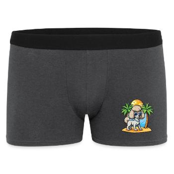Pudel Hund Lustige Cartoon Sommer Strand Sonnenbrille - Männer Boxer Shorts - Anthrazit - Vorne